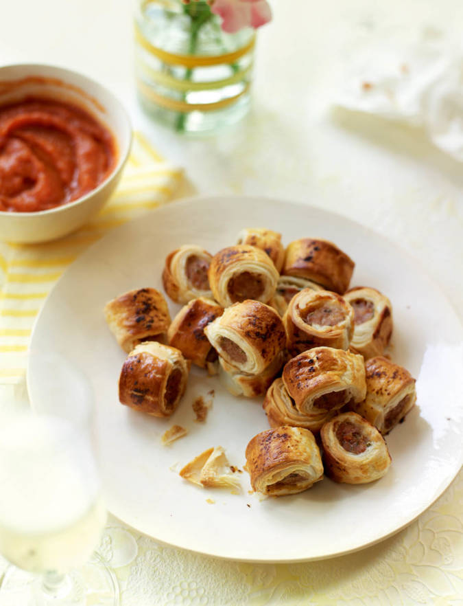 Mini sausage rolls with homemade ketchup Sainsbury's Magazine